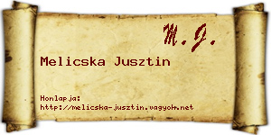 Melicska Jusztin névjegykártya